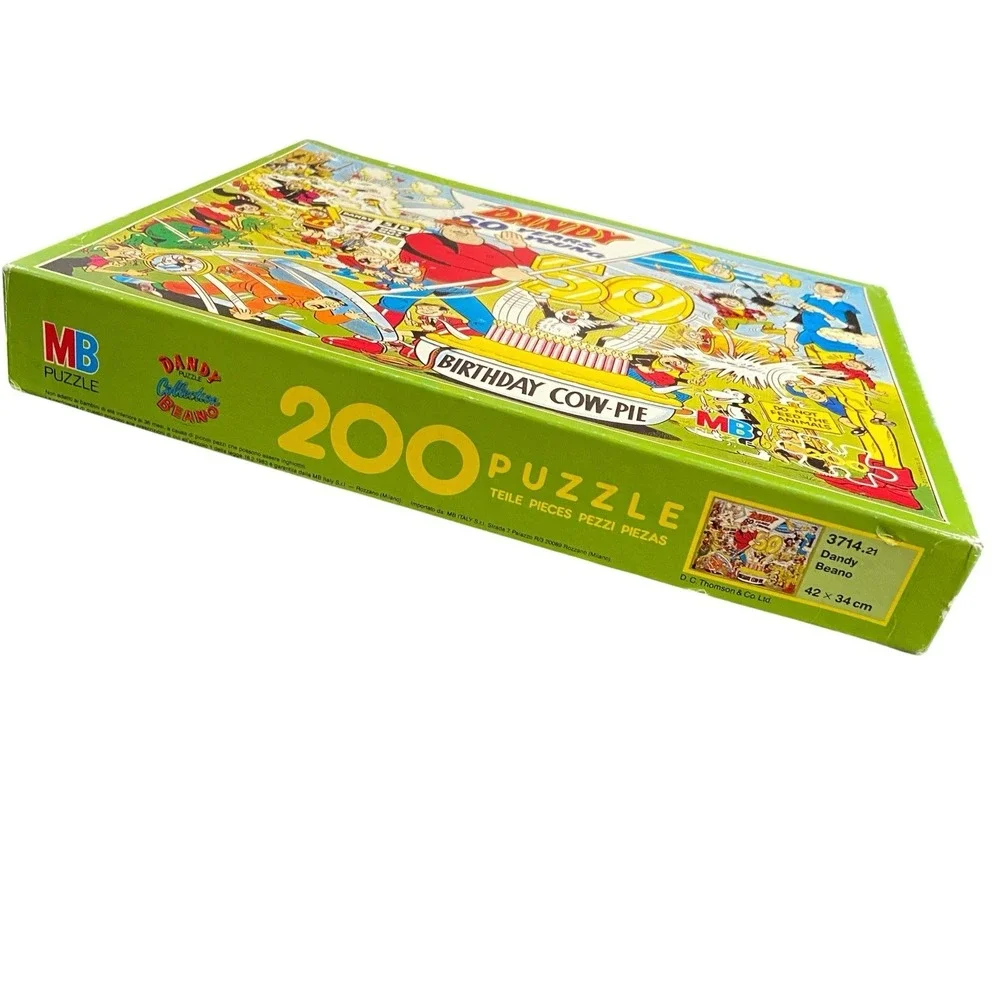 1988 MB Dandy 50 Years Young Birthday Cow-Pie 200 Pc Puzzle 42 x 34 cm